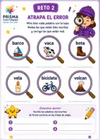 Vista previa - Hojas de trabajo - Detectives B/V | 11 retos de ortografía - página 2