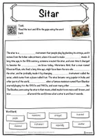 Vorschau - Arbeitsblätter - Sitar Music worksheet: cloze text, listening comprehension and word search - English - Seite 1