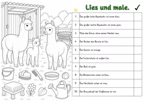 Vorschau - Stundenentwürfe - Alpakas Lies und Male Lesetraining differenziert handlungsorientiert Lesen Leseflüssigkeit - Seite 3