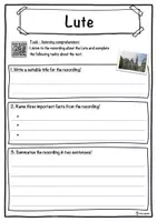 Vorschau - Arbeitsblätter - Lute Music worksheet: cloze text, listening comprehension and word search - English - Seite 3