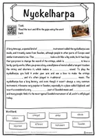 Vorschau - Arbeitsblätter - Nyckelharpa Music worksheet: cloze text, listening comprehension and word search - English - Seite 1