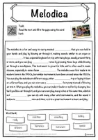 Vorschau - Arbeitsblätter - Melodica Music worksheet: cloze text, listening comprehension and word search - English - Seite 1