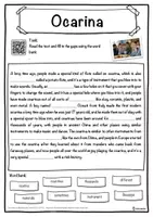Vorschau - Arbeitsblätter - Ocarina Music worksheet: cloze text, listening comprehension and word search - English - Seite 1