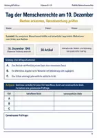Vorschau - Arbeitsblätter - Menschenrechte Arbeitsheft Klasse 9–10 - Deckblatt