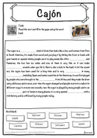 Vorschau - Arbeitsblätter - Cajón Music worksheet: cloze text, listening comprehension and word search - English - Seite 1