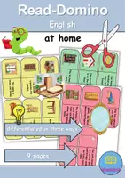 Vorschau - Spiele - Lese-Domino / Reading-Domino - At home / Living / Furniture & Rooms - zu Hause / wohnen / Möbel & Räume - Bastelvorlage (Englisch) - Deckblatt