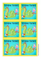 Vorschau - Mal- und Bastelvorlagen - Drachenklasse Feriengrüße kostenlos - Seite 1