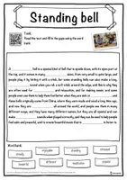 Vorschau - Arbeitsblätter - Standing bell Music worksheet: cloze text, listening comprehension and word search - English - Seite 1