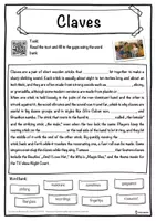 Vorschau - Arbeitsblätter - Claves Music worksheet: cloze text, listening comprehension and word search - English - Seite 1