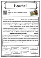 Vorschau - Arbeitsblätter - Cowbell Music worksheet: cloze text, listening comprehension and word search - English - Seite 1