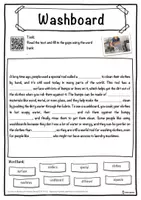 Vorschau - Arbeitsblätter - Washboard Music worksheet: cloze text, listening comprehension and word search - English - Seite 1