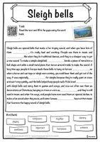 Vorschau - Arbeitsblätter - Sleigh bells Music worksheet: cloze text, listening comprehension and word search - English - Seite 1