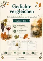 Vorschau - Arbeitsblätter - Gedichte vergleichen – Herbstgedichte | Klasse 7/8/9 | Partner- und Gruppenarbeit - Deckblatt