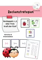 Vorschau - Arbeitsblätter - Rechenstrategien Verdoppeln, Kraft der Fünf, 10er Trick - Deckblatt