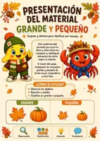 Vista previa - Hojas de trabajo - GRANDE Y PEQUEÑO 🍁 Material manipulativo de otoño Infantil - página 1