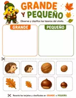 Vista previa - Hojas de trabajo - GRANDE Y PEQUEÑO 🍁 Material manipulativo de otoño Infantil - página 3