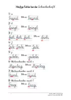 Vorschau - Arbeitsblätter - Häufige Fehler bei der Schreibschrift und Übungen - Seite 1