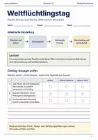 Vorschau - Arbeitsblätter - Weltflüchtlingstag Arbeitsheft Klasse 9–10 - Deckblatt