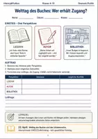 Vorschau - Arbeitsblätter - Welttag des Buches Arbeitsheft Klasse 9–10 - Deckblatt