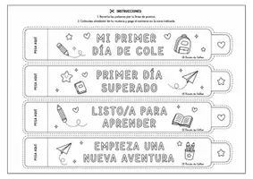 Vista previa - Manualidades / Dibujos para colorear - Pack primeros días de clase | Pulseras, insignias y manualidades. - página 2