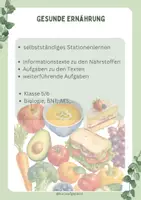 Vorschau - Arbeitsblätter - Stationen - Nährstoffe - Ernährung - Deckblatt