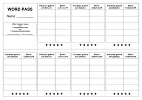 Vorschau - Anderer Materialtyp - Word Pass - Mit Verbindlichkeit zum Vokabellernerfolg - Seite 1