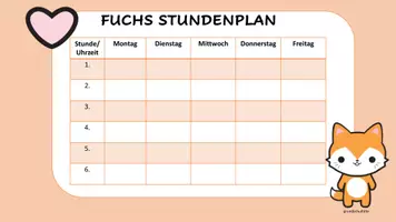 Vorschau - Bildkarten - Stundenplan (Fuchs) als PDF und PowerPoint - Seite 1