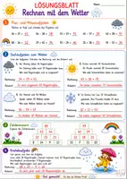 Vorschau - Arbeitsblätter - Rechnen mit dem Wetter – Plus, Minus & Sachaufgaben bis 100 - Seite 1