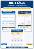 Vorschau - Arbeitsblätter - Die 4 Fälle – 3 Lernspiele für Klasse 5–6 | Nominativ, Genitiv, Dativ & Akkusativ - Deckblatt