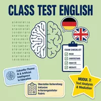 Vorschau - Klassenarbeiten - Class Test English 3: Text Analysis & Mediation (Klasse 9/10) - Deckblatt