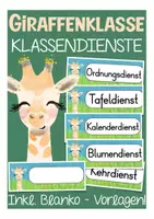 Vorschau - Präsentationen/Tafelbilder - Giraffenklasse Klassendienste - Deckblatt