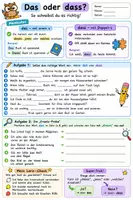 Vorschau - Arbeitsblätter - Dass vs Das Arbeitsblatt Klasse 4 Klasse 5 Deutsch Aufgaben Konstenlos DaZ DaF Gratis Download - Deckblatt