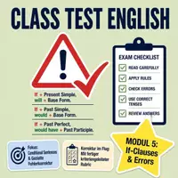 Vorschau - Klassenarbeiten - Class Test English 5: Grammar & Error Correction (Klasse 7/8) - Deckblatt