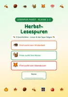 Vorschau - Arbeitsblätter - Herbst- Lesespuren- Paket für die Grundschule - Deckblatt