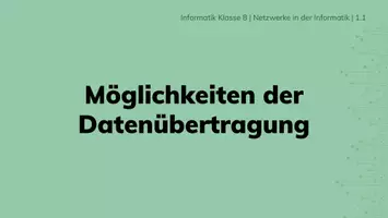 Vorschau - Arbeitsblätter - Informatik Netzwerke - Möglichkeiten der Datenübertragung - Seite 1
