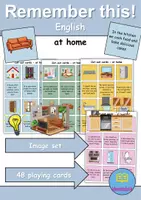 Vorschau - Mal- und Bastelvorlagen - Materialpaket - Merk es dir! / Remember it! - At home / Living / Furniture & Rooms - zu Hause / wohnen / Möbel & Räume - 3 Versionen (Englisch) - Seite 1