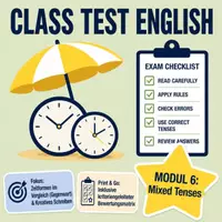 Vorschau - Klassenarbeiten - Class Test English 6: Mixed Tenses & Writing (Klasse 5/6) - Deckblatt