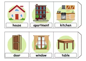 Vorschau - Arbeitsblätter - Leporello - At home / Living / Furniture & Rooms - zu Hause / wohnen / Möbel & Räume - Englisch - Seite 1