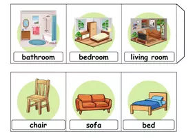 Vorschau - Arbeitsblätter - Leporello - At home / Living / Furniture & Rooms - zu Hause / wohnen / Möbel & Räume - Englisch - Seite 2