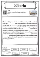 Vorschau - Arbeitsblätter - Siberia – Worksheet: cloze text, listening comprehension and word search - English - Seite 1