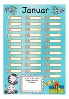 Vorschau - Präsentationen/Tafelbilder - Grundschule Geburtstagskalender Zebraklasse - Seite 1
