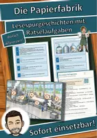 Vorschau - Arbeitsblätter - Die Papierfabrik – Lesespurgeschichte mit Rätselaufgaben (Klasse 8) - Deckblatt