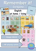 Vorschau - Spiele - Remember it! / Matching Pairs: At home / Living / Furniture & Rooms - zu Hause / wohnen / Möbel & Räume (Image-Image) - Englisch - Deckblatt