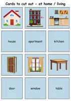 Vorschau - Spiele - Remember it! / Matching Pairs: At home / Living / Furniture & Rooms - zu Hause / wohnen / Möbel & Räume (Image-Image) - Englisch - Seite 1