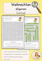 Vorschau - Arbeitsblätter - Suchsel Weihnachten – 15 Wörter rund um Weihnachten - Deckblatt