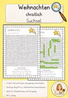 Vorschau - Arbeitsblätter - Suchsel Weihnachten christlich – Die Weihnachtsgeschichte - Deckblatt