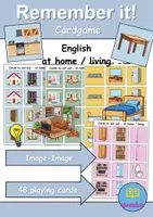 Vorschau - Mal- und Bastelvorlagen - Remember it! / Matching Pairs: At home / Living / Furniture & Rooms - zu Hause / wohnen / Möbel & Räume (Image-Word) - Englisch - Deckblatt