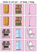 Vorschau - Mal- und Bastelvorlagen - Remember it! / Matching Pairs: At home / Living / Furniture & Rooms - zu Hause / wohnen / Möbel & Räume (Image-Word) - Englisch - Seite 3