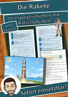 Vorschau - Stationenlernen - Die Rakete – Lesespurgeschichte mit Rätselaufgaben (Klasse 9) - Deckblatt