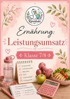 Vorschau - Arbeitsblätter - Ernährung: Leistungsumsatz – Arbeitsblatt mit Lösung | Klasse 7/8 - Deckblatt
